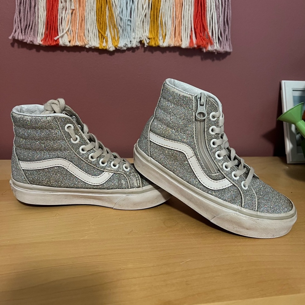 Vans Glitter Kids Sk8-Hi Reissue Side Zip Shoe
